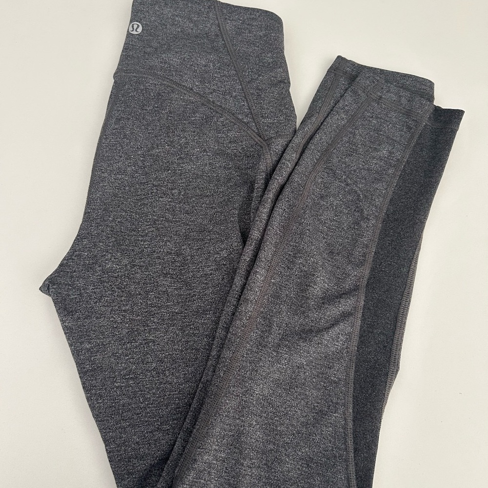 lululemon athletica Gray Leggings Stretchy Heathered Design